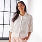 Petite Zac & Rachel 3/4 Sleeve Mixed Media Blouse - image 2