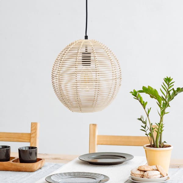 Lalia Home Ball Shaped Rattan Pendant Light Fixture