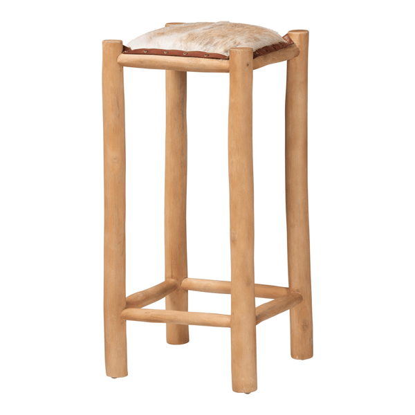 bali & pari Rivera Genuine Goat Leather Bar Stool - image 