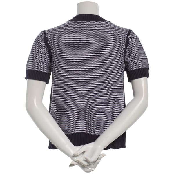 Womens Nautica Short Sleeve Traverse Cable Color Block Sweater