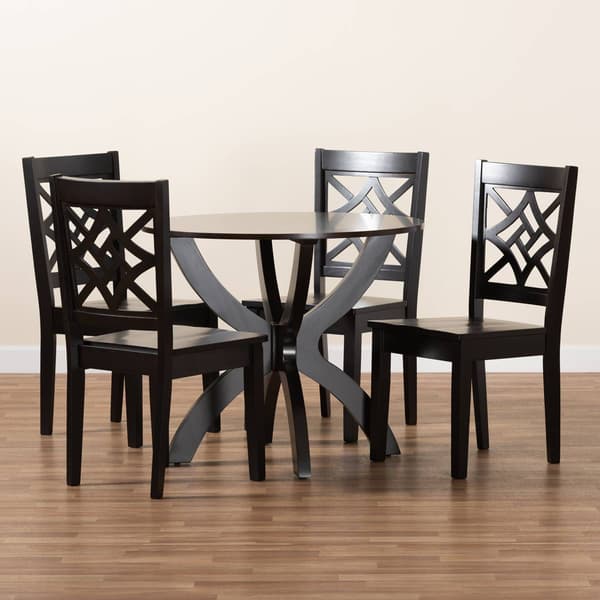 Baxton Studio Anila Dark Brown Finished Wood 5pc. Dining Set