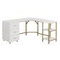 Techni Mobili L-Shape Home Office Two-Tone Desk w/ Storage - image 1