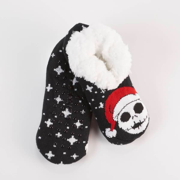 Womens Disney Fuzzy Babba Nightmare Before Christmas Slipper Sock - image 