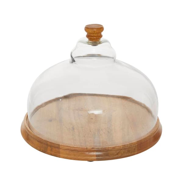 9th &amp; Pike® Round Wood Plate with Cloche Cover