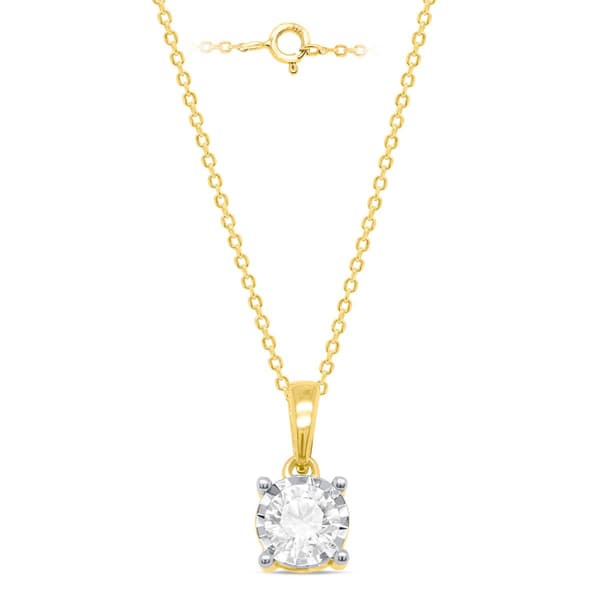 Nova Star(R) Yellow Gold 1ctw. Lab Grown Diamond Solitaire Pendant - image 