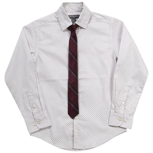 Boys &#40;8-20&#41; Van Heusen&#40;R&#41; Stretch Geometric Button Down & Tie - image 