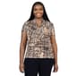 Plus Size 24/7 Comfort Apparel Geometric V-Neck Blouse - image 1