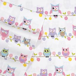 Sweet Home Collection Kids Fun & Colorful Owls Sheet Set