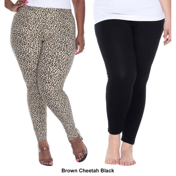 Plus Size White Mark 2pk. Mixed Leggings