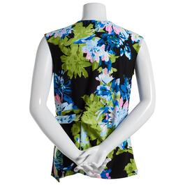 Womens Kasper Extend Shoulder Tie Front Floral Blouse