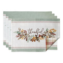 DII&#40;R&#41; Embellished Thankful Reversible Placemats - Set of 4