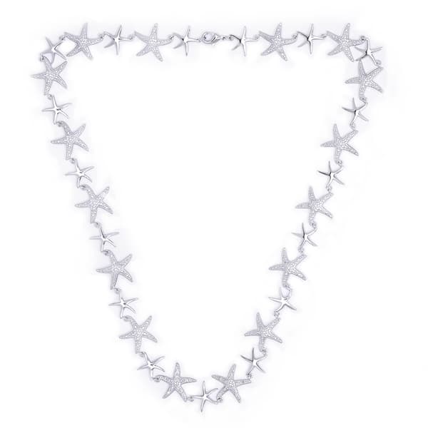 Gianni Argento Silver Plated 1/10ctw. Starfish Necklace - image 