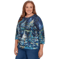 Plus Size Alfred Dunner Classics Starry Christmas Tree Scene Tee - image 3