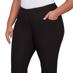 Plus Size Ruby Rd. Key Items Silky Tech Pull On Ankle Pants