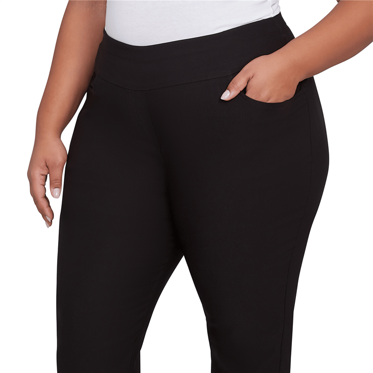Plus Size Ruby Rd. Key Items Silky Tech Pull On Ankle Pants