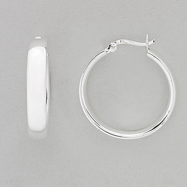 Marsala Fine Silver Plated 30mm Thick Hoop Earrings - image 