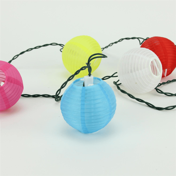 PENN 9ft. Multi-Color Round Chinese Lantern Christmas Light Set