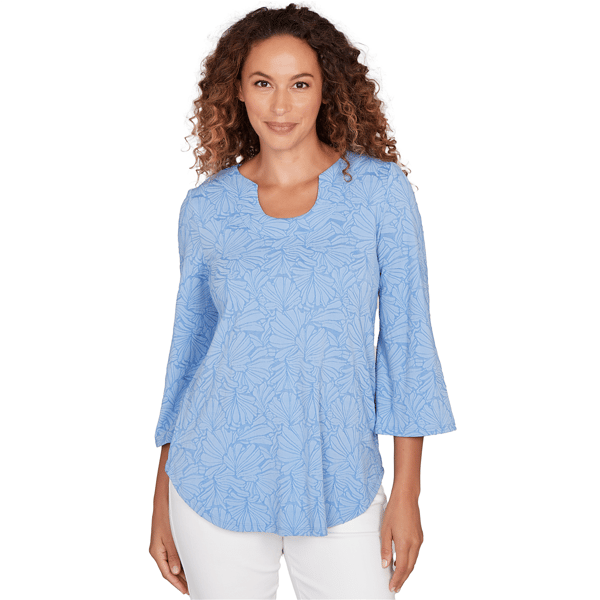 Womens Ruby Rd. California Dreaming Horseshoe Floral Blouse - image 