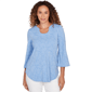 Womens Ruby Rd. California Dreaming Horseshoe Floral Blouse - image 1