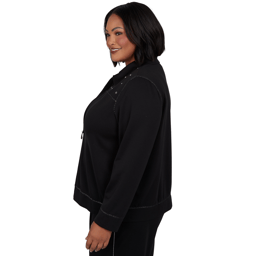 Plus Size Alfred Dunner Weekend Warrior Grommet Zip Front Jacket