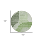 HomeRoots Olive Green & Fern Green Round Abstract Area Rug - image 3