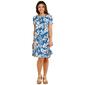 Womens Harlow & Rose Floral Shift Dress-Federal Blue - image 1
