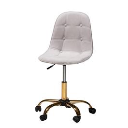 Baxton Studio Kabira Glam & Luxe Grey Velvet Swivel Office Chair