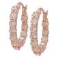 Rose Gold Plated Morganite Hoop Earrings - image 1