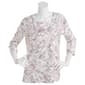Womens Emily Daniels 3/4 Sleeve Foil Floral Leaf Embossed Tee - image 1