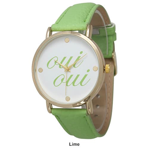 Womens Olivia Pratt Oui Oui Leather Strap Watch - 13445