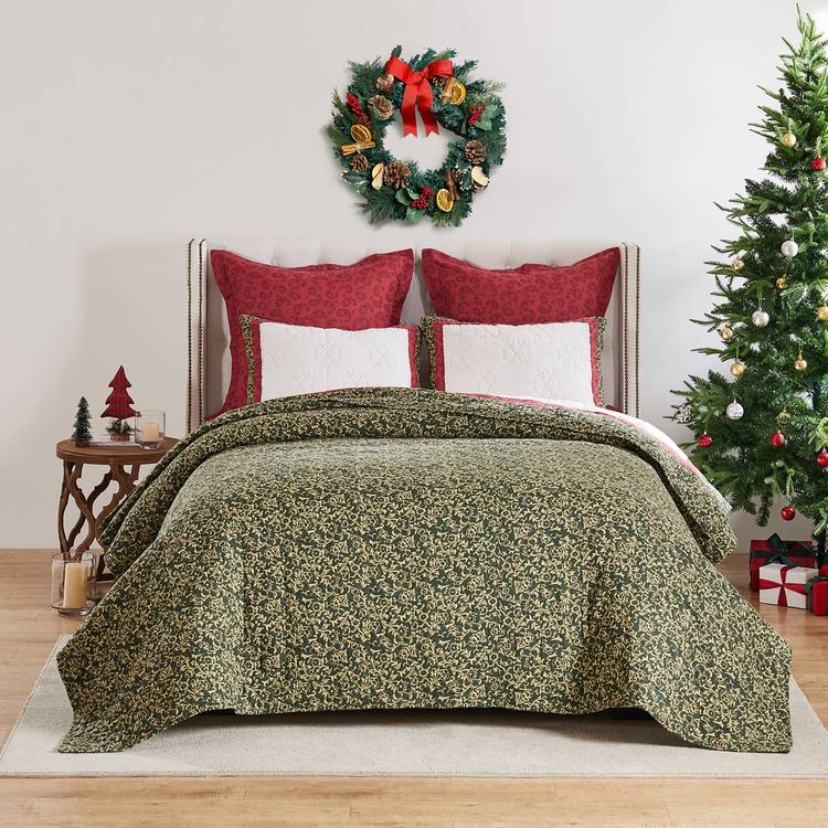 Greenland Home Fashions™ Christmas Tree Reversible Quilt Set