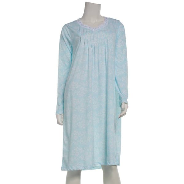Womens Sophia by Rene Rofe Long Sleeve Damask Lace Nightgown