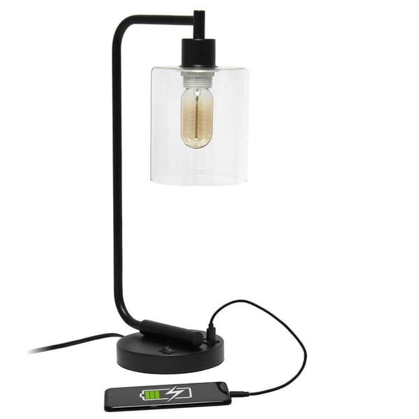 Lalia Home Studio Loft Modern Iron USB Port Matte Desk Lamp