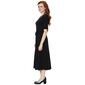 Womens MSK Elbow Sleeve V-Neck Solid Midi Belted Dress - image 3