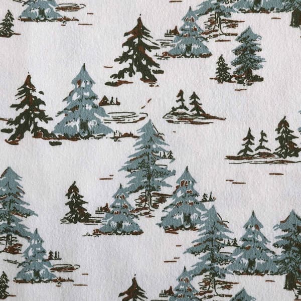 Eddie Bauer Snowy Pine Trees Cotton Flannel Sheet Set