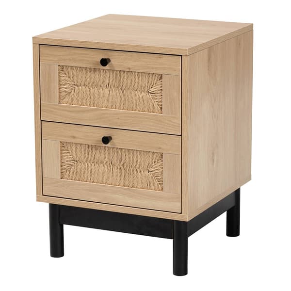 Baxton Studio Cherelle Light Brown 2-Drawer End Table - image 