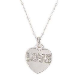 Gianni Argento Silver Plated Diamond Love Heart Pendant