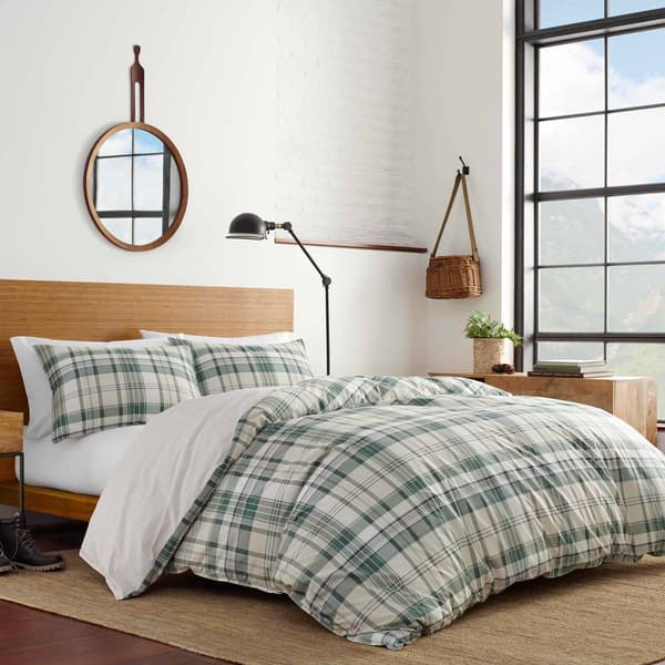 Eddie Bauer Timbers Plaid Green Duvet Set