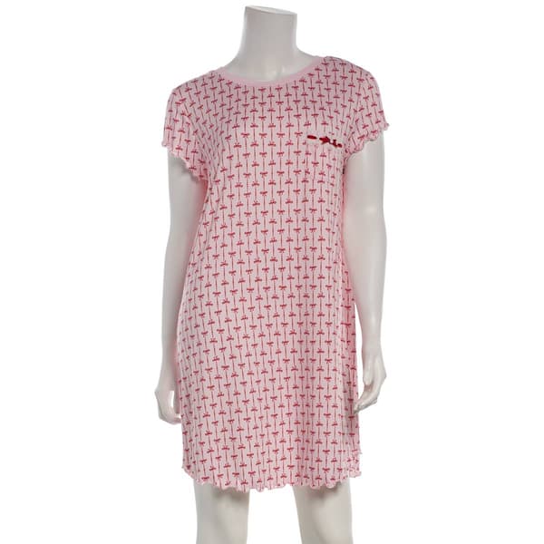Womens Laura Ashley® Short Sleeve Pink Bow Nightshirts