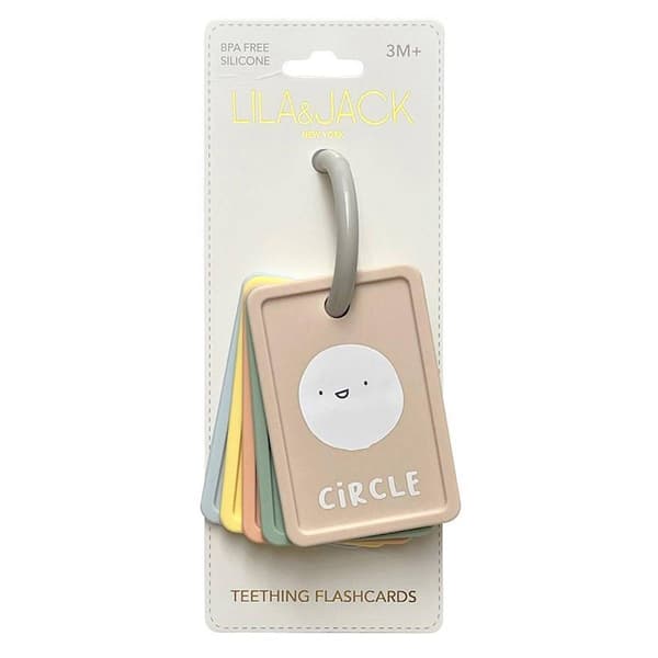 Baby Unisex Lila & Jack Shapes Silicone Teether Flashcards Ring - image 