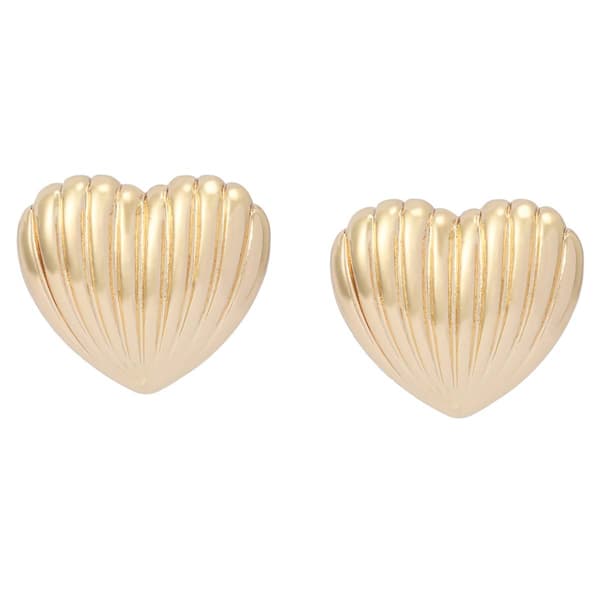 Steve Madden Fluted Heart Stud Earrings