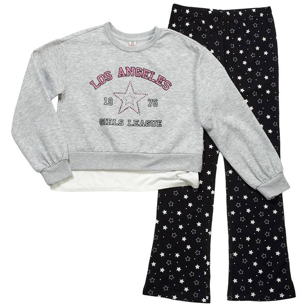 Girls (4-6x) Sweet Butterfly® LA Fleece Top & Star Legging Set