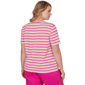 Plus Size Ruby Rd. Hothouse Florals Crochet Neck Stripe Tee - image 2