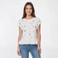 Womens MNK Cap Sleeve Ruffle Hemline Star Tee - image 1