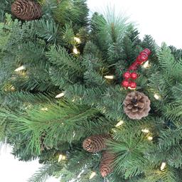 Puleo International 60in. Pre-Lit Rocky Mountain Spruce Wreath