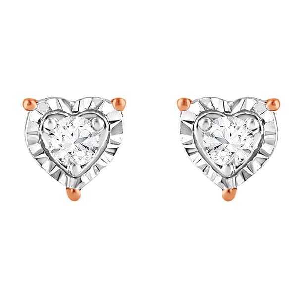 Nova Star™ Rose Gold Lab Grown Diamond Heart Stud Earrings