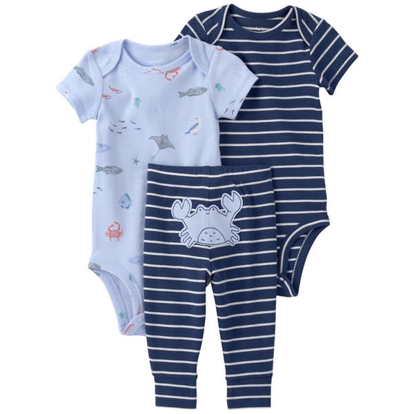 Baby Boy (NB-24M) Carter''s(R) 3pc. Crab Stripe Pants Set