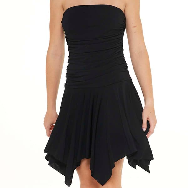 Juniors Madden Girl Knit Crepe Ruched Shark Bite A-Line Dress