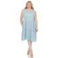 Plus Size White Mark Sleeveless Tiered Chambray Midi Dress - image 1