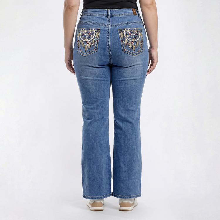 Juniors Plus Gogo Jeans High Rise 1 Button Jeans w/ Rhinestones